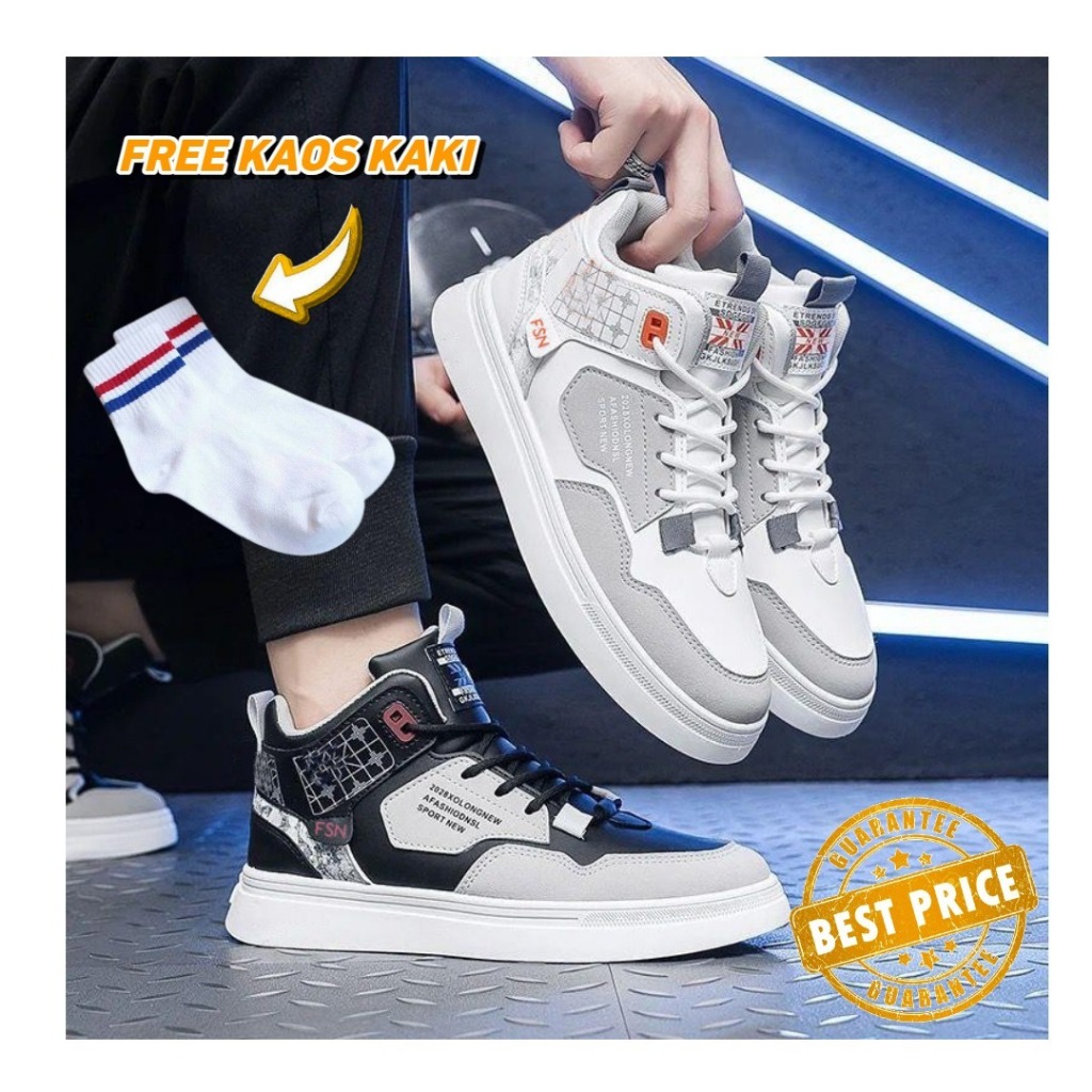 Sepatu Fashion Sneakers Boots Korean Style Pria Wanita