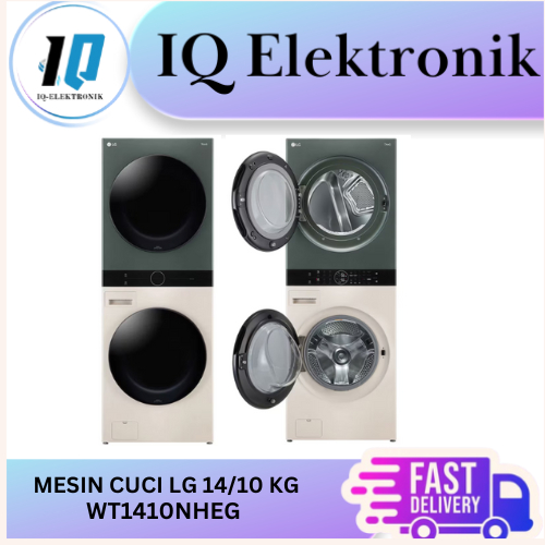 LG WASHTOWER WT1410NHEG MESIN CUCI FRONT LOADING 14 KG DAN DRYER 10 KG