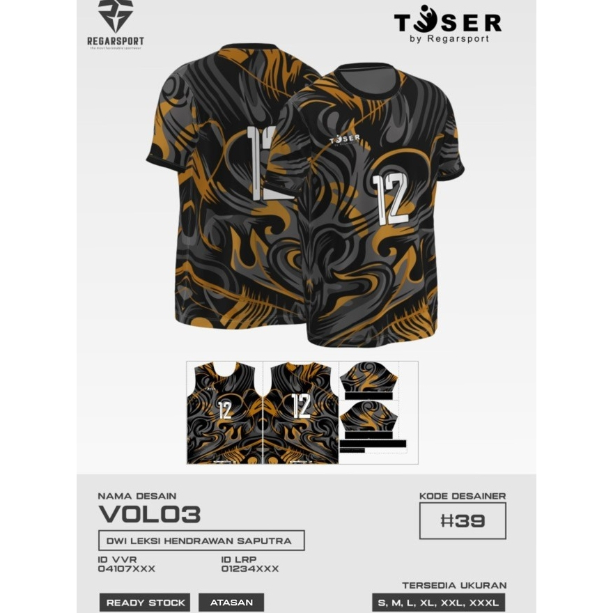 REGARSPORT - 124 Jersey atasan voli lengan pendek