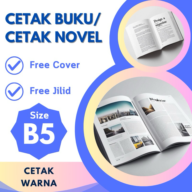 

JASA CETAK BUKU, NOVEL, KITAB UKURAN B5 | FREE COVER DAN JILID