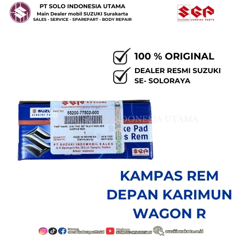 Kampas Rem Depan Mobil Suzuki Karimun Wagon R Original SGP