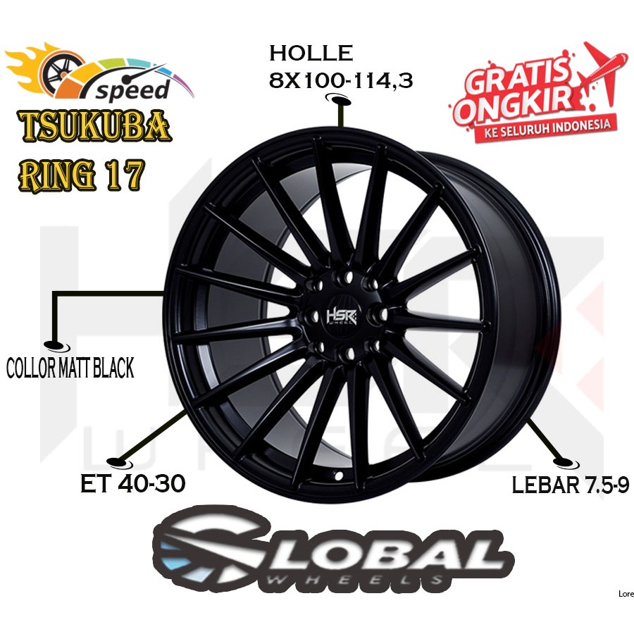 Velg Mobil Jari-Jari HSR Tsukuba Ring 17 Buat Kijang Livina Avanza Raize Vios Altis