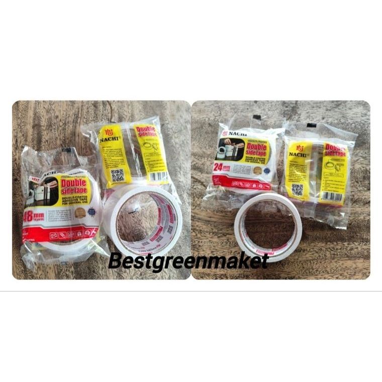 

Isolasi Double Tape NACHI 24mm 48mm x 10yard lakban selotip solasi Original