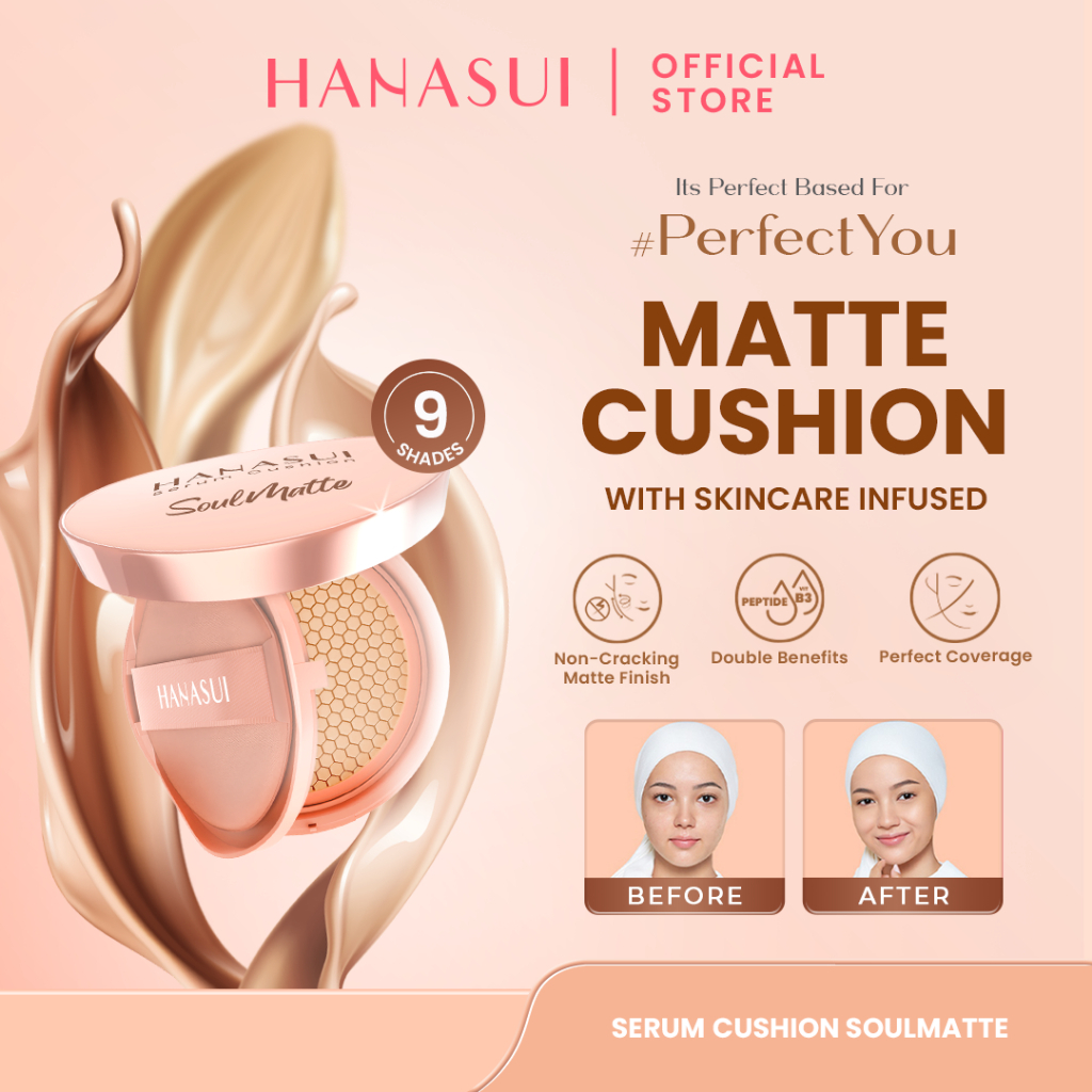 TERLARIS - HANASUI Serum Cushion Indonesia II hasil makeup lebih flawless dengan hasil akhir Dewy ya