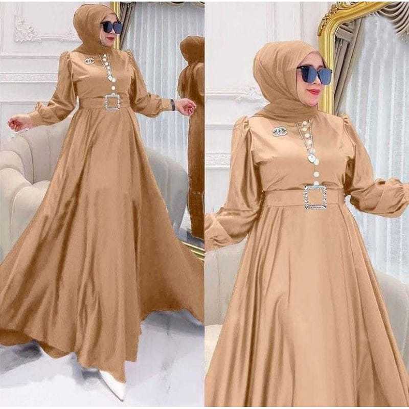 Gamis wanita kekinian Gaun kondangan remaja dewasa Gamis Lebaran wanita 2025 kekinian