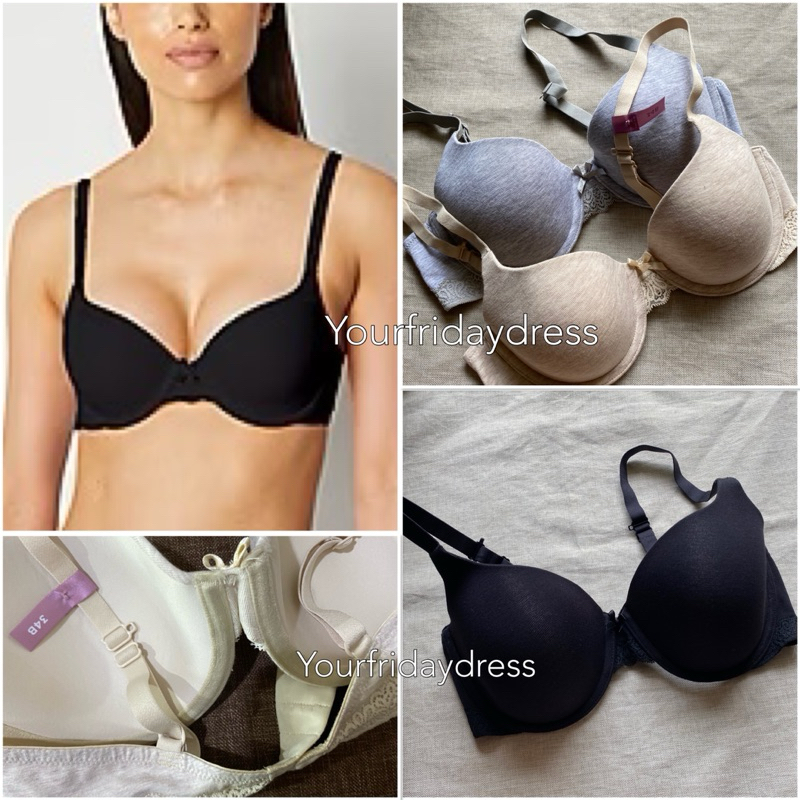 [SALE] Feline Cotton Demi Bra Wired Tshirt Bra Small big Size Girl BH tanpa kawat empuk kutang rumah