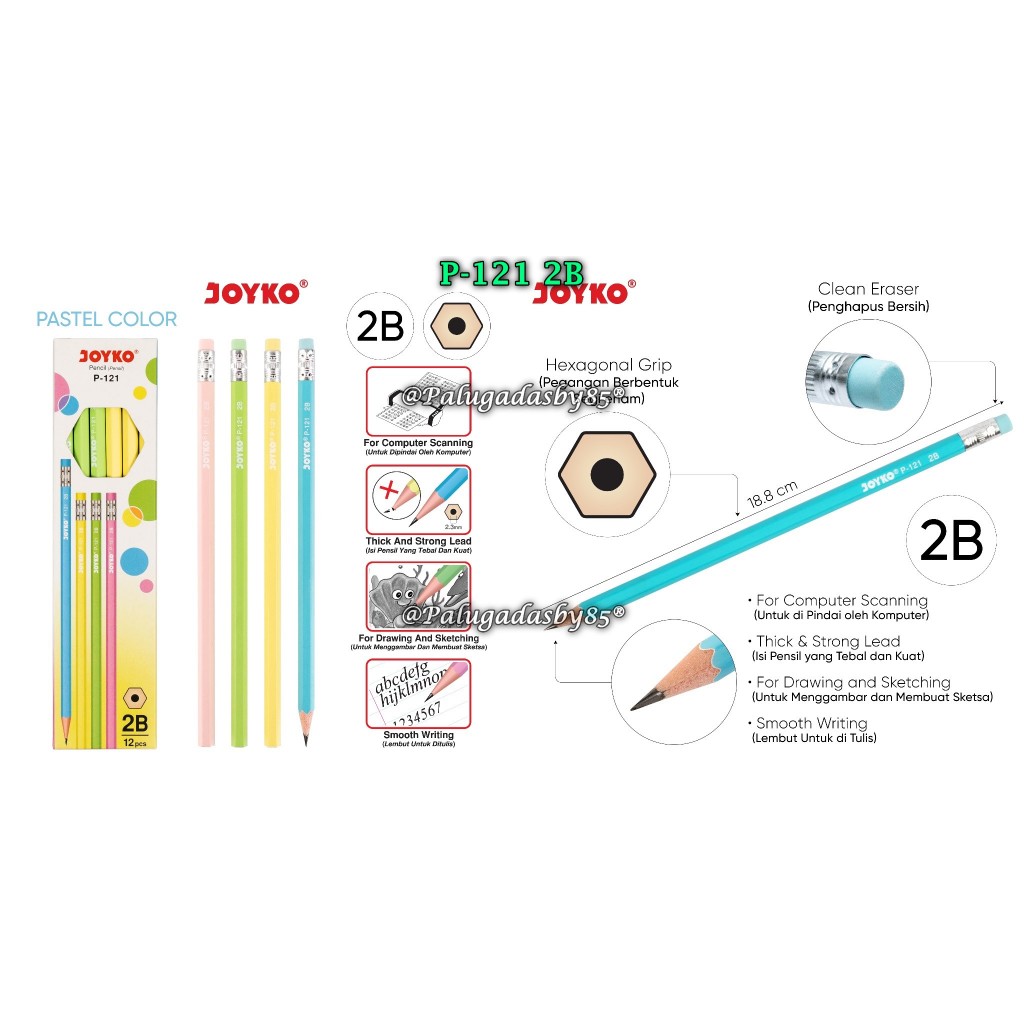 

(1 Pak/12 Pcs) GABUNGAN Pensil JOYKO P-125 P-8126 P-8127 P-121 P-93 P-92 P-91 P-88 P-8140 (1 Pak/12)