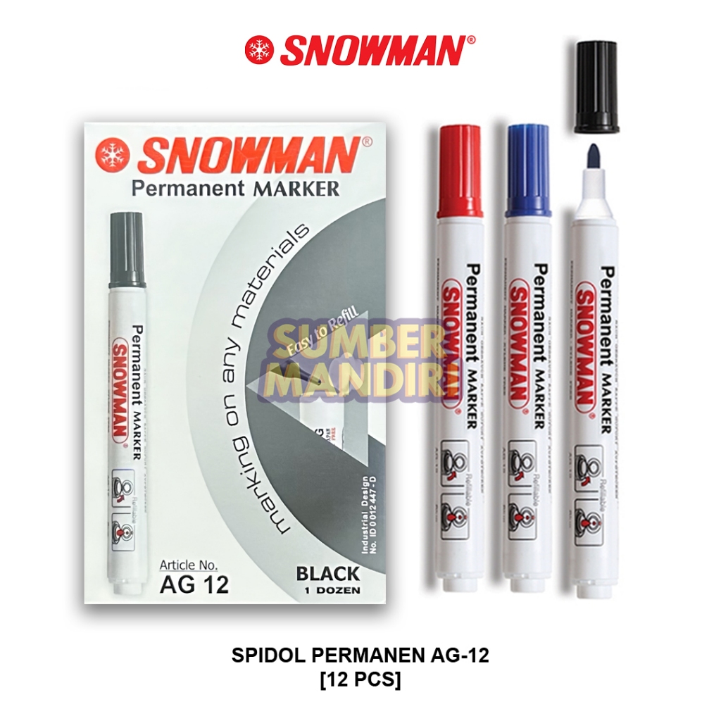 

Spidol Permanen SNOWMAN AG-12 Permanent Marker [12 PCS]