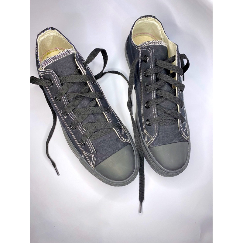 Sepatu sneakers pria hitam polos kanvas sepatu sekolah kasual sepatu conves all star hitam