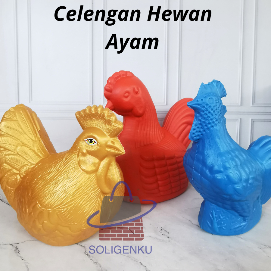 Celengan Plastik Ayam / Celengan Karakter Hewan Ayam / Celengan Plastik