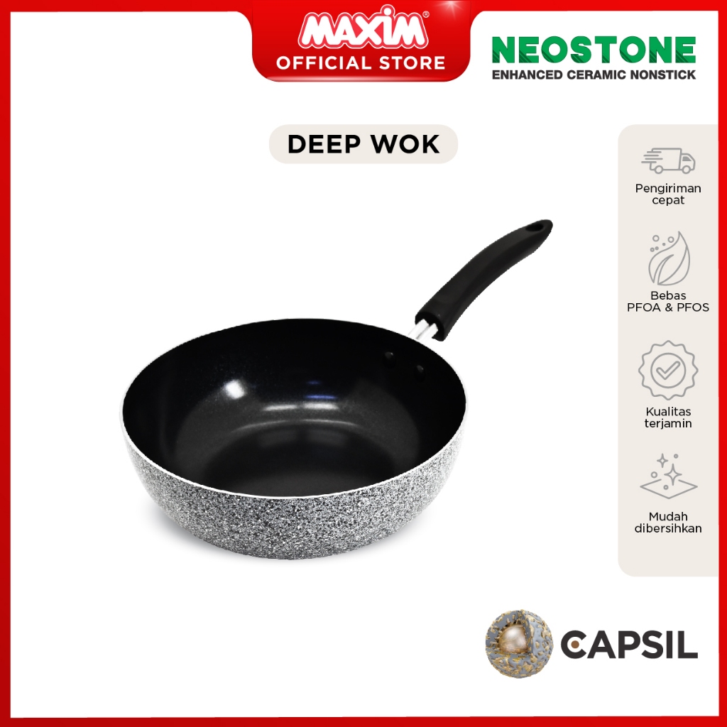 Maxim Neostone Panci Ceramic Anti Lengket 24cm Deep Wok