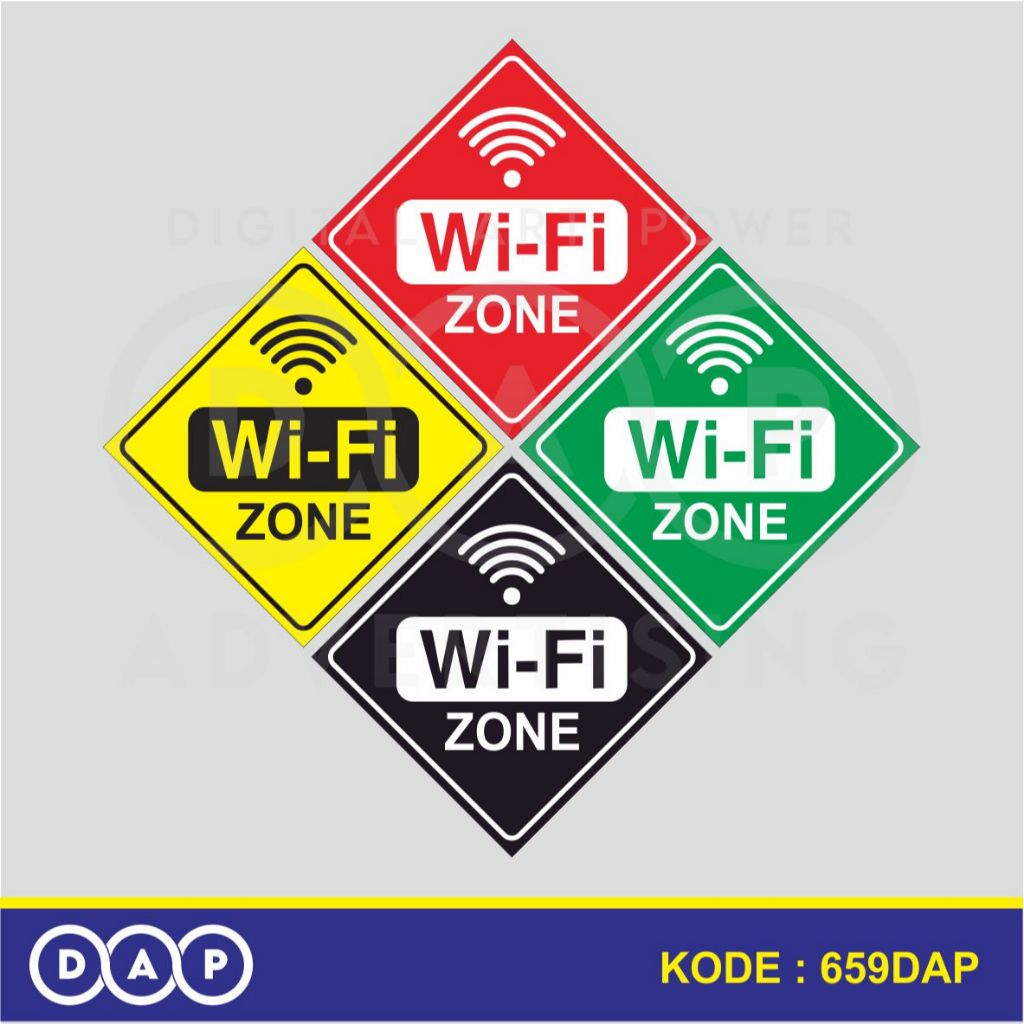 

659 - STIKER ZONA WIFI - 20 X 20 CM - VYNIL - TERBAIK