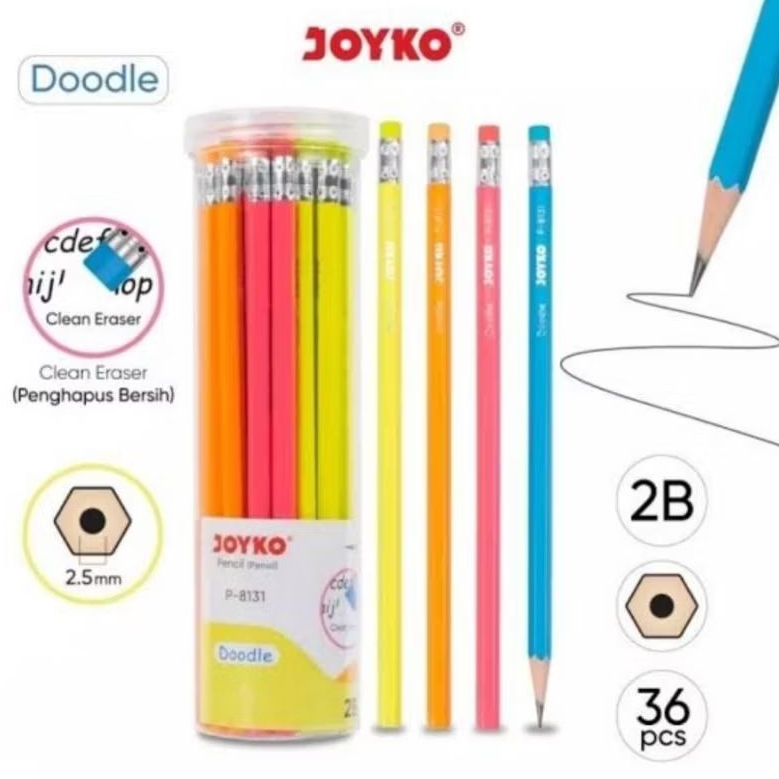 

pencil pensil kayu 2B joyko P-8131 1 drum isi 36 pcs