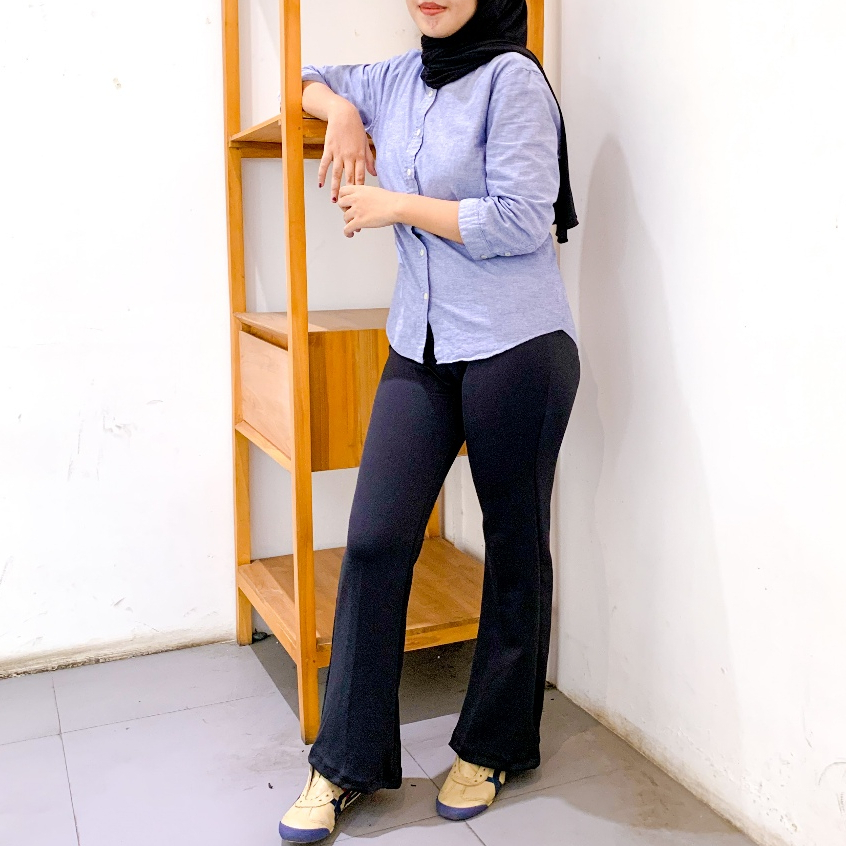 Celana Scuba Wanita  - Celana Kulot Scuba -Celana Panjang Scuba Kulot Highwaist Loose Pants Premium 