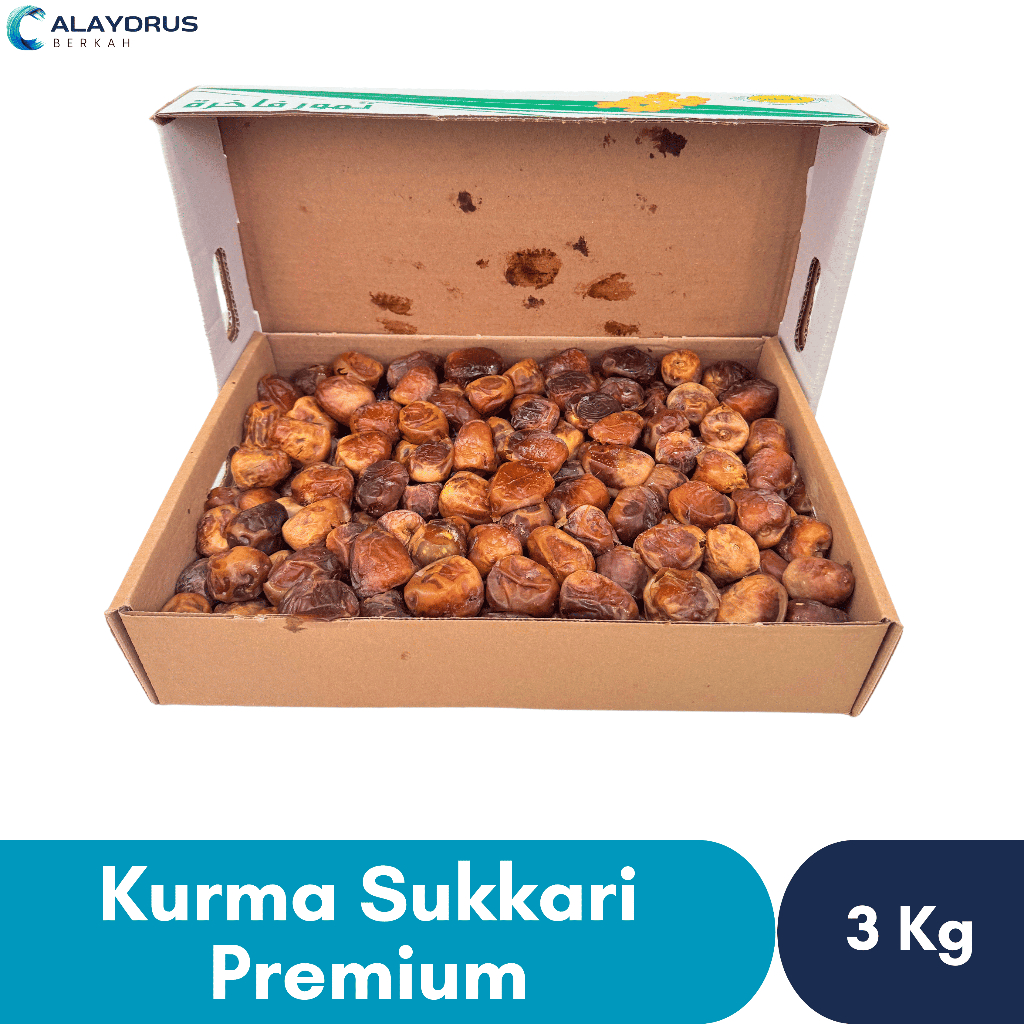 

Kurma Sukari 3Kg al qassim Grade A Premium Kurma Sukkari Madu Raja Lembut Oleh Oleh Haji dan Umroh