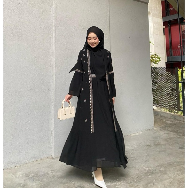 KODE N52B COD Dress Abaya Turki  Gaun Wanita Remaja  Dress Wanita Nafwa Abaya Dress Abaya Turkey Hit