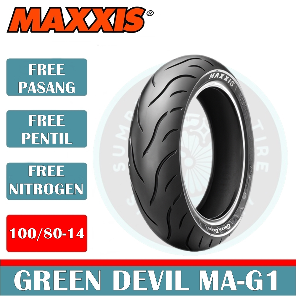 Ban Motor MAXXIS GREEN DEVIL MA-G1 100/80-14 Tubeless Ban Motor Matic R14