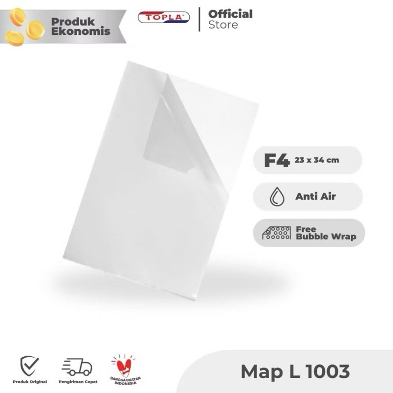 

TOPLA Map L Bening - Penyimpanan Kertas Ukuran F4 yang Efisien Anti