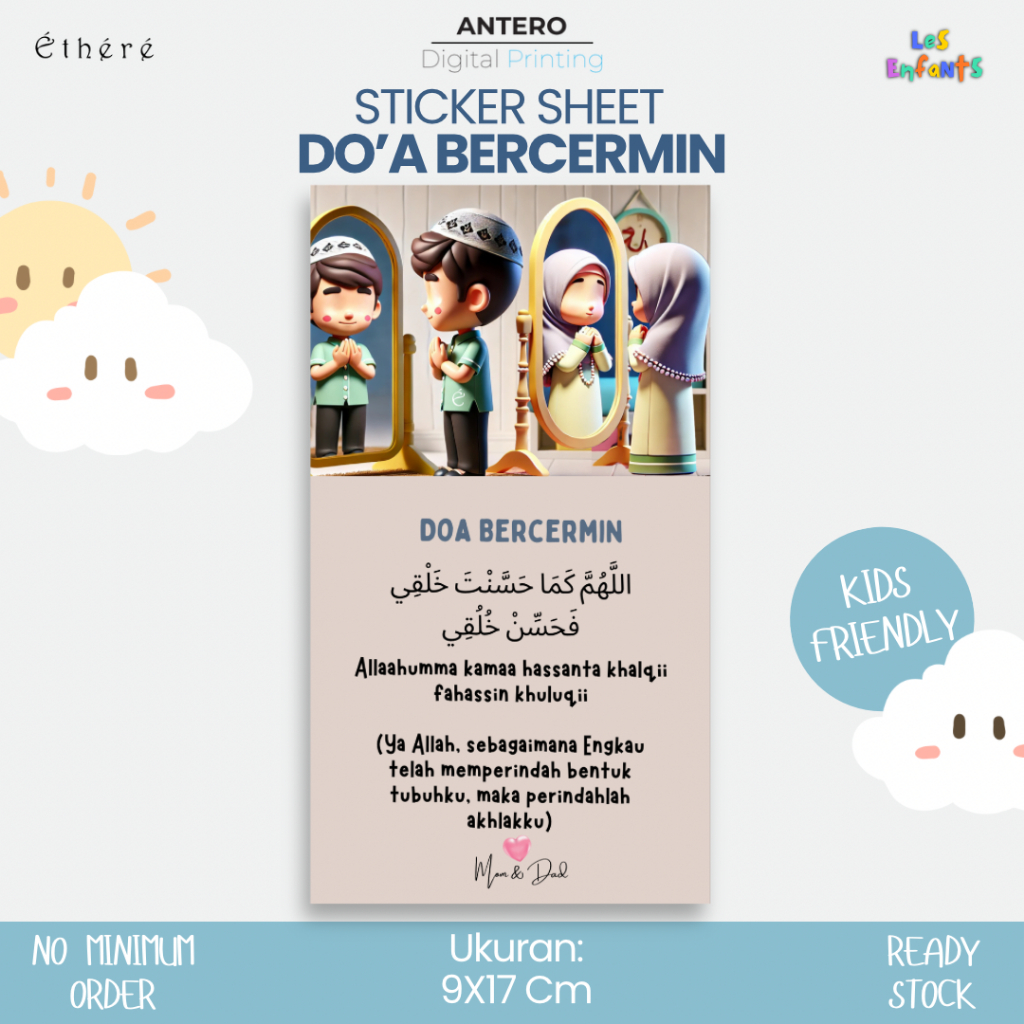 

STIKER DOA BECERMIN | STIKER PETUNJUK DOA BECERMIN | STIKER VINYL TAHAN AIR | ETHERE KIDS
