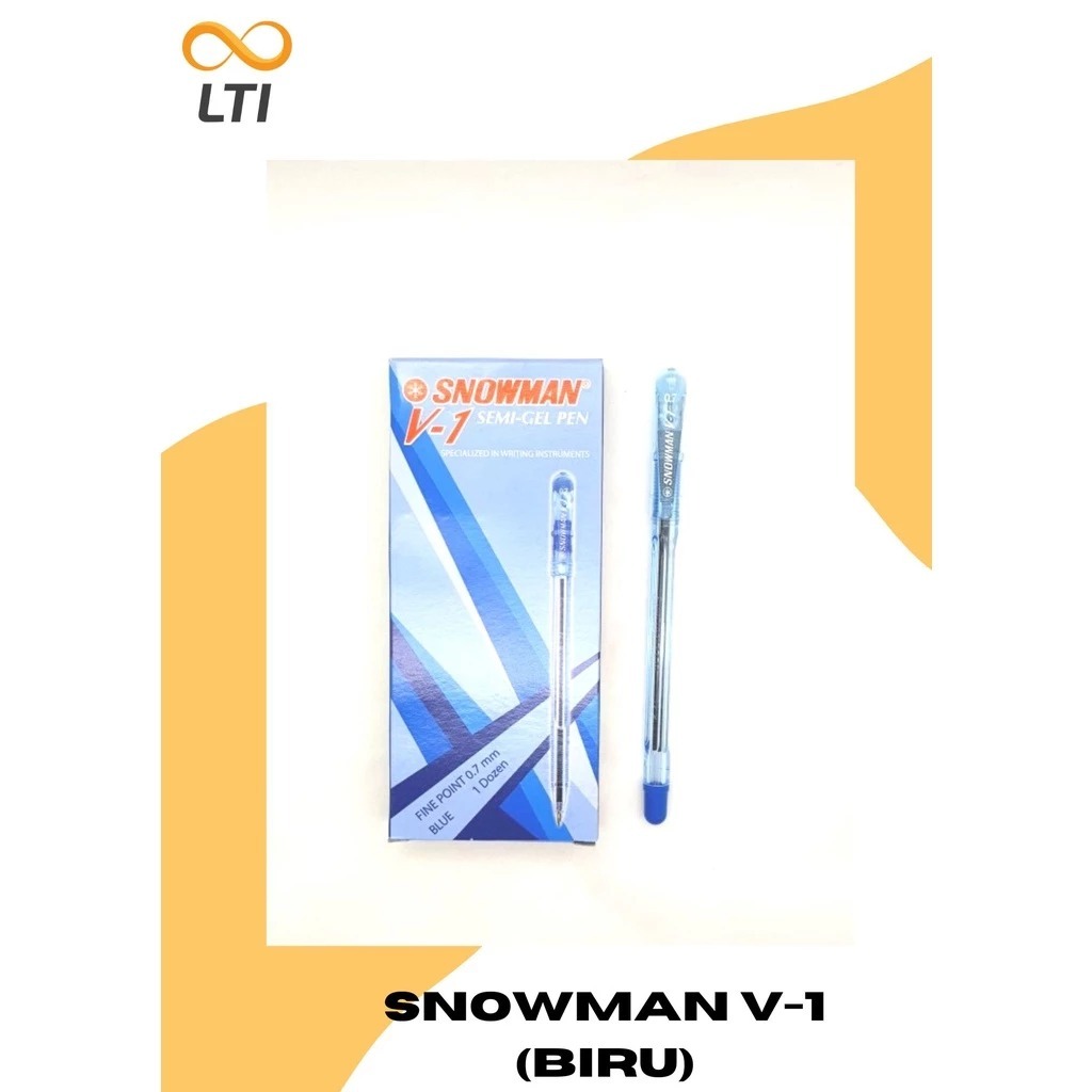 

SNOWMAN Ballpoint / Bulpen / Pulpen Pen V-1 Fine Semi Gel LUSIN - MURMER