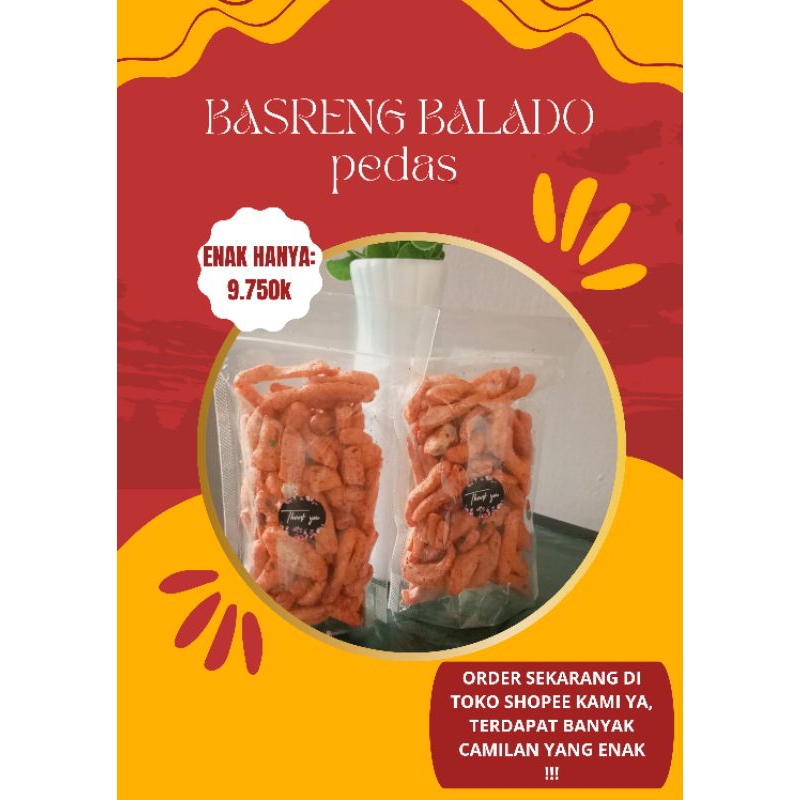

Cemilan basreng balado isi 125 gram, MURAHH REKK!!