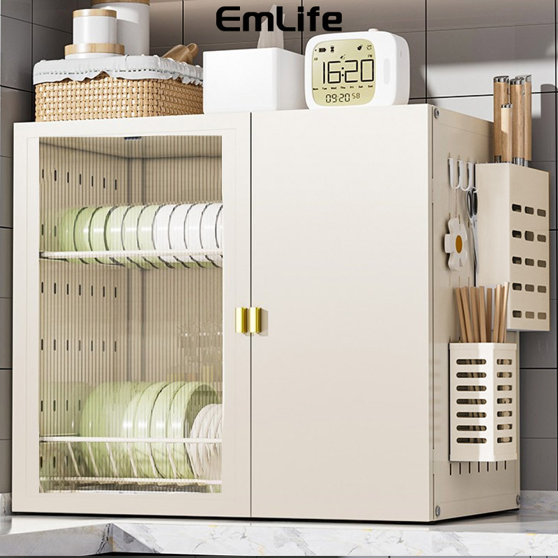 Rak Piring Kabinet Stainless Meja Rak Pengering Dapur Rak Pengering Piring Tempat Cangkir