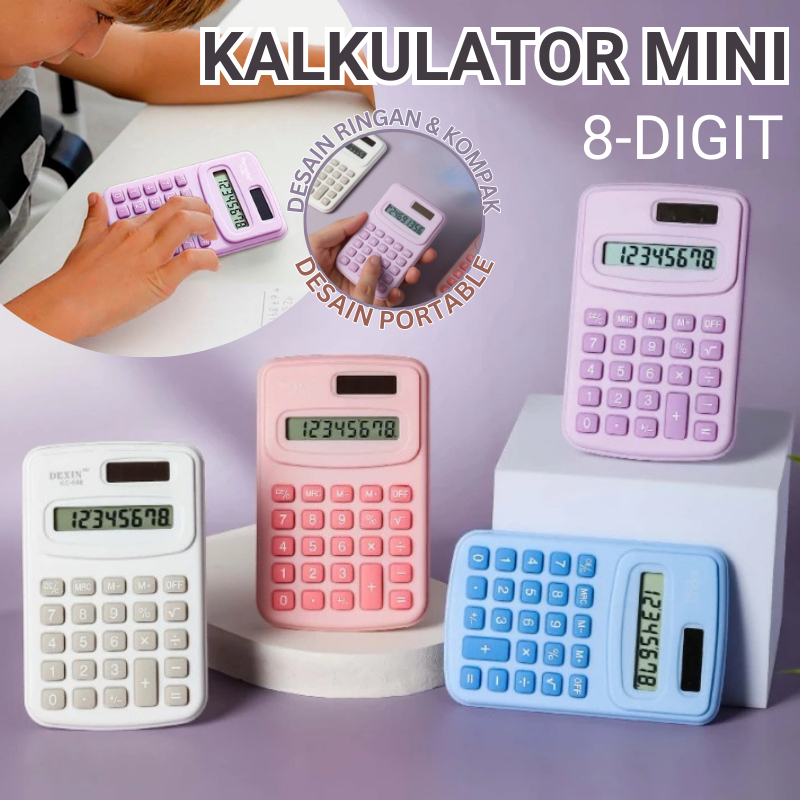 

Kalkulator Mini 8 Digit Calculator Saku Pocket Size Kecil Warna Pastel Portable Kantor Sekolah