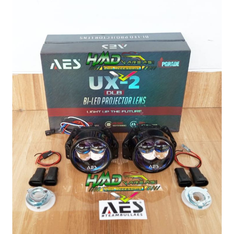 LAMPU LED  Projector Lens DLB 3 Inch Dual Low Beam UX2 75 W Bi-Led Merk AES