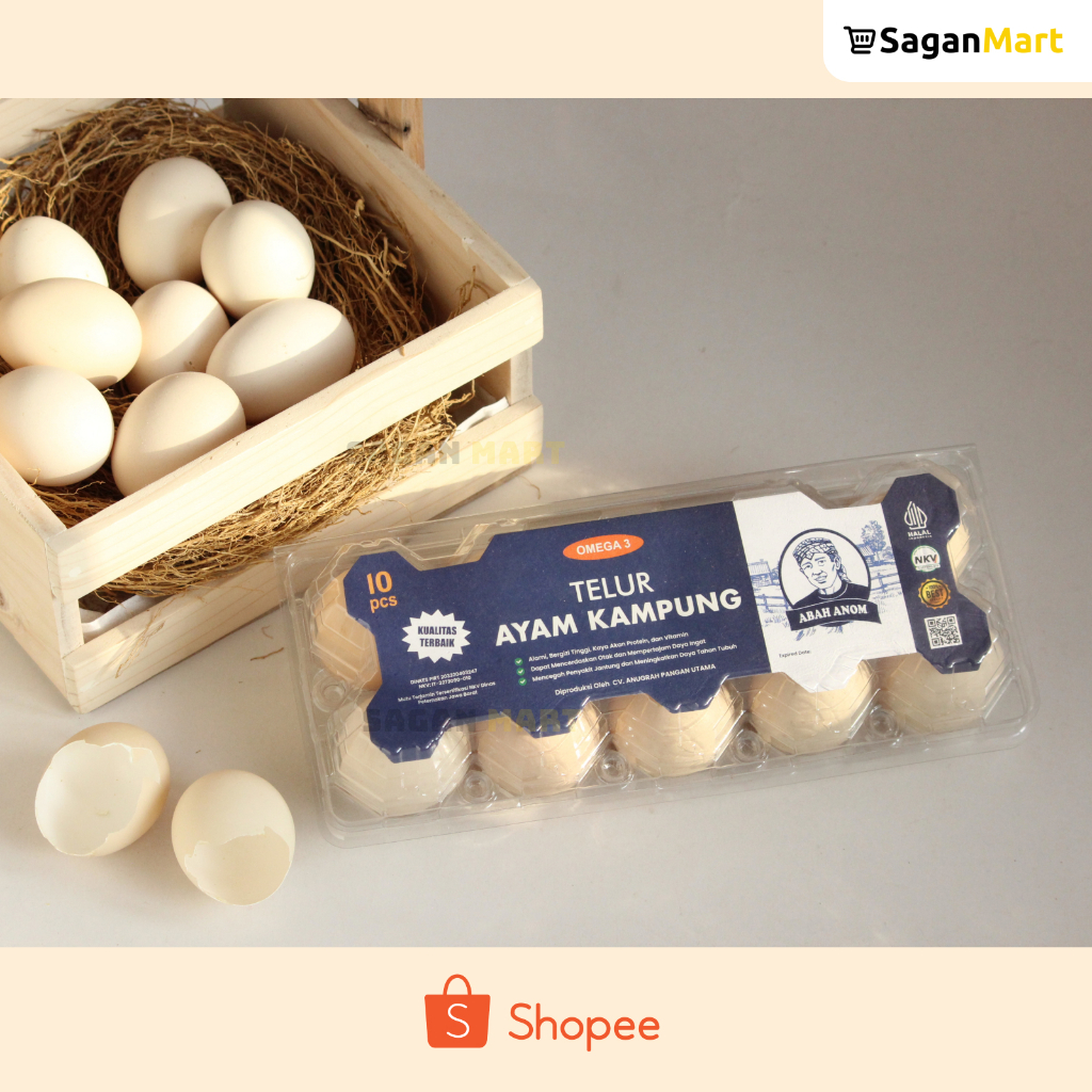 

BgKr Telur Ayam Kampung Omega Abah Anom 10 Pcs