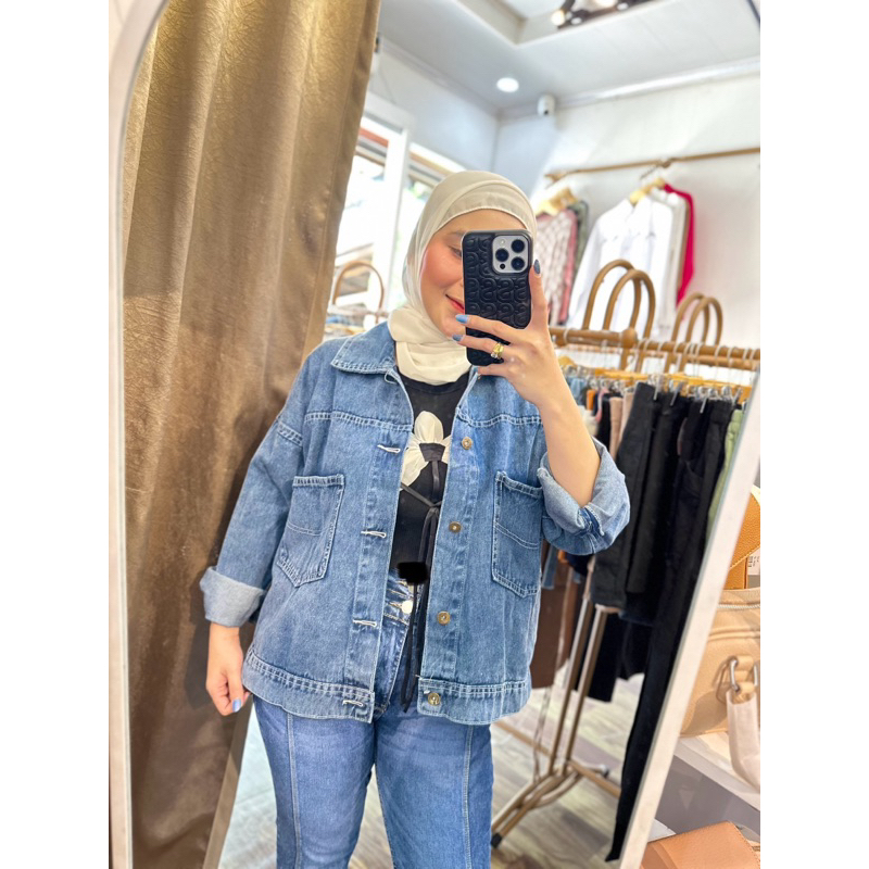 jaket jeans pita besar