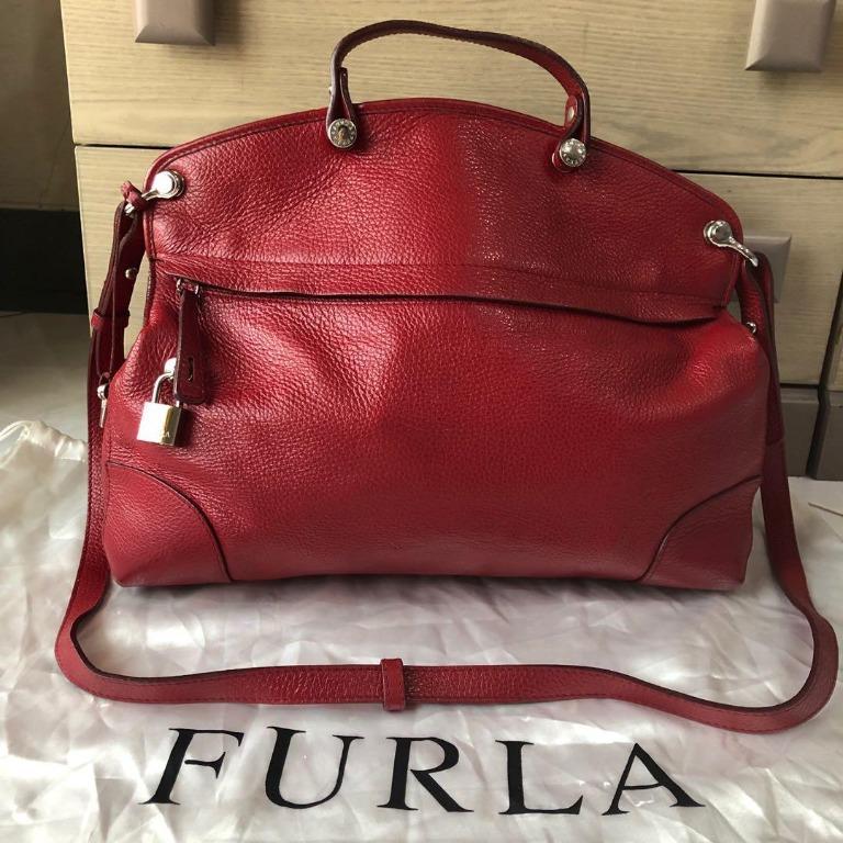 Authentic Furla Piper Messenger Bag (Preowned/Red color)
