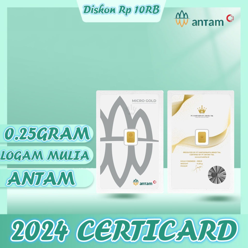 LOGAM MULIA LM ANTAM EMAS BATANGAN KEPINGAN 0.25 GRAM