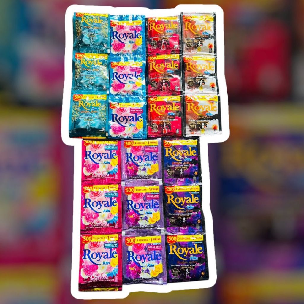 ROYALE SO KLIN Softener Pelembut Pewangi Pakaian | Parfum Series | Kemasan Renceng Sachet