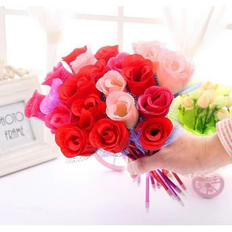 

Pulpen bentuk mawar/pena gel mawar kreatif Hadiah Hari Guru Happy teacher days