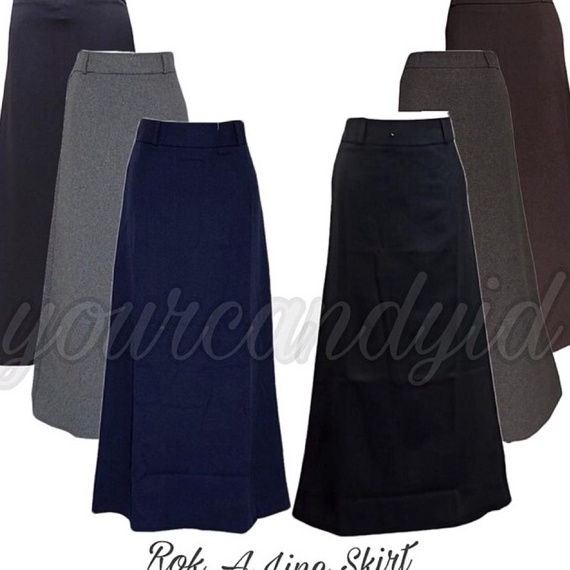Termurah Rok Hitam Kerja Kantor Panjang A Wanita Bahan Dasar Formal Jumbo Size