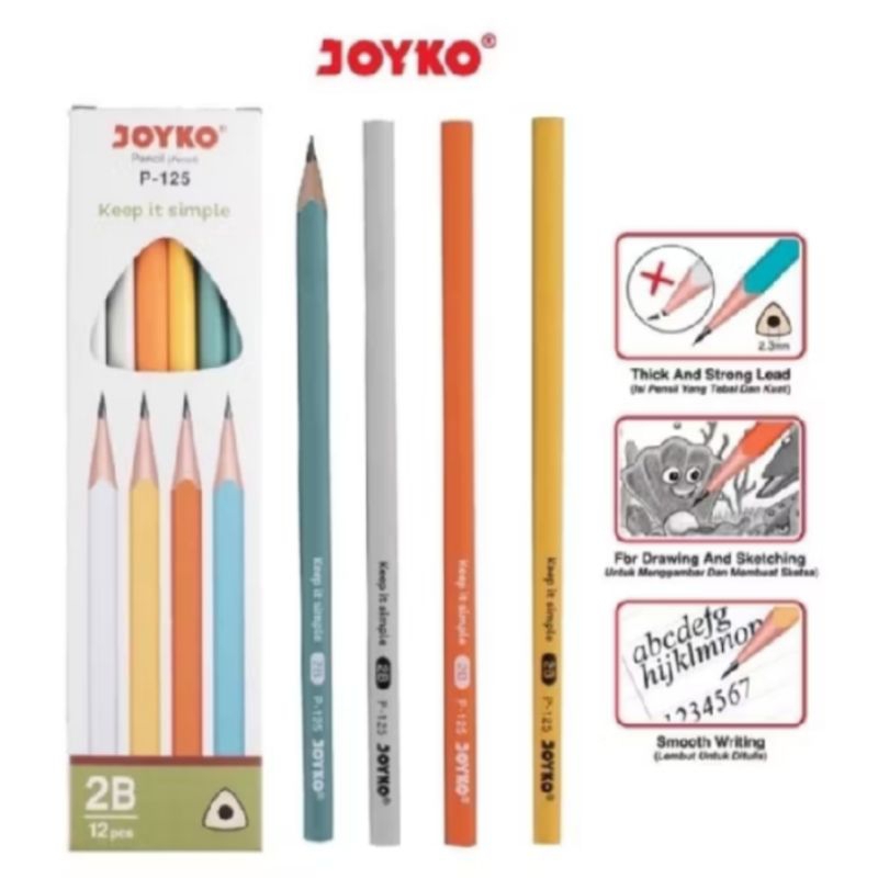 

1 Pack Pensil Joyko P-125 2B/ Alat Tulis Sekolah Joyko