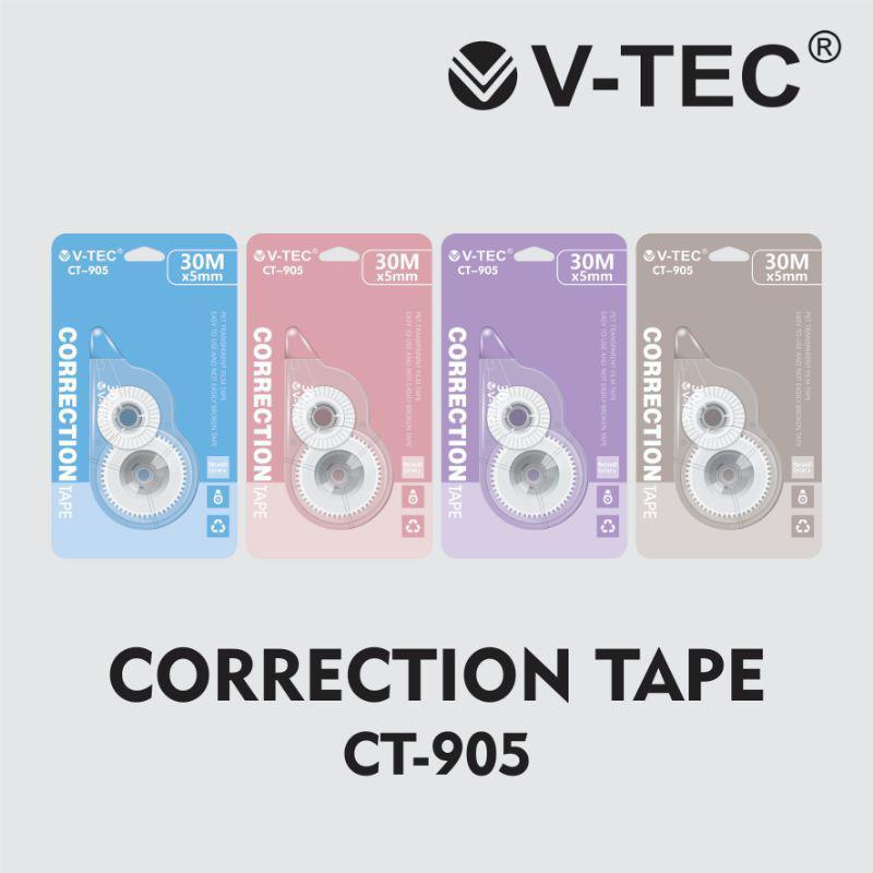

STIPO KERTAS TEBAL V-TEC CORRECTION TAPE CT-905 MINI SATUAN TRANSPARAN