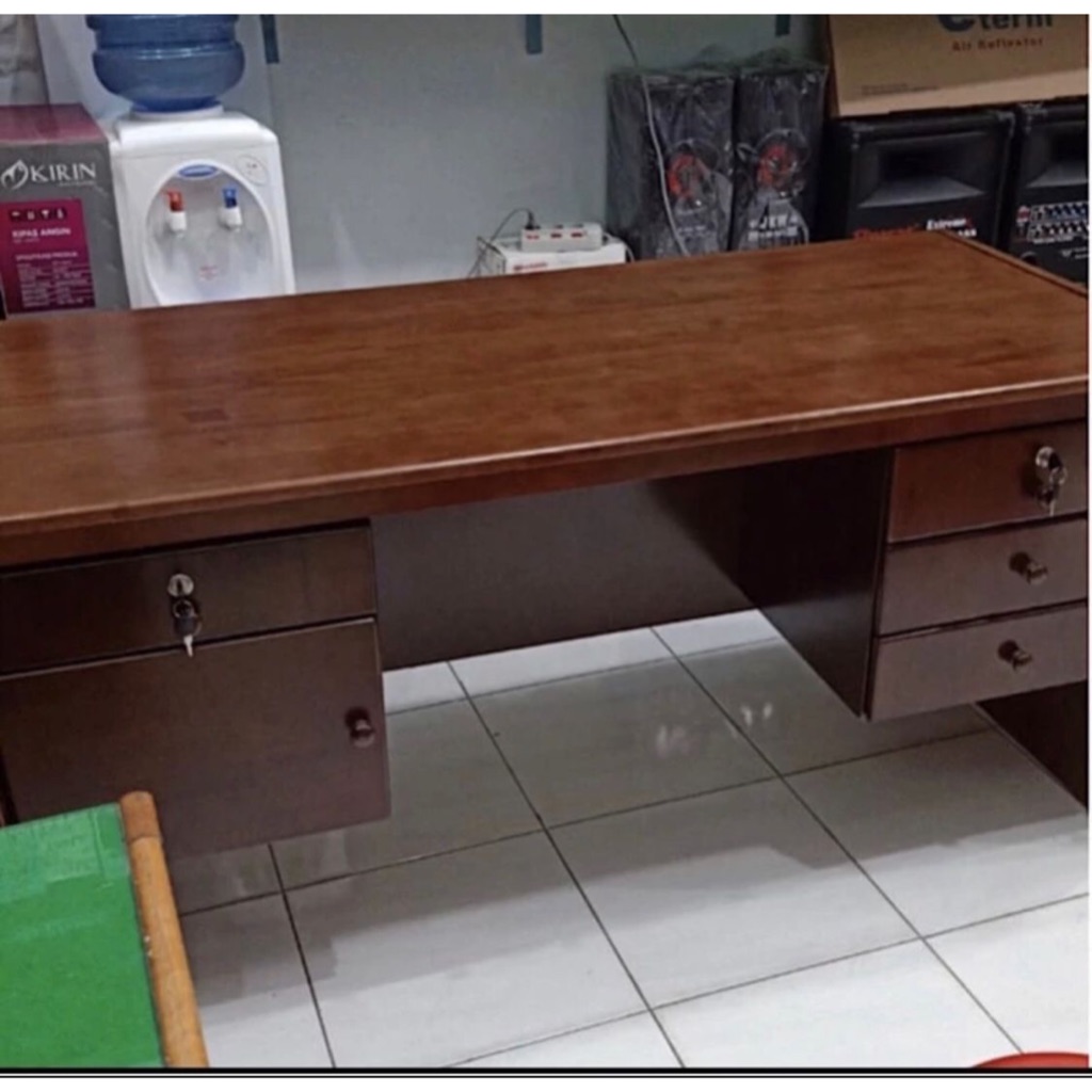Meja Kerja 1 Biro Kayu Padat Solid (BAHAN PREMIUM) / MEDAN SUMUT