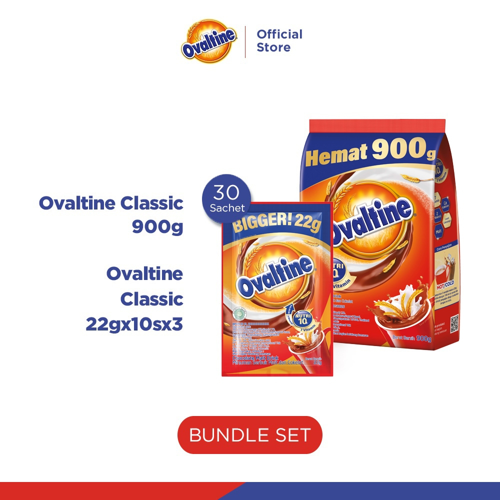 

OVALTINE Paket Bundle Classic 900g dan Classic 22gx10sx3