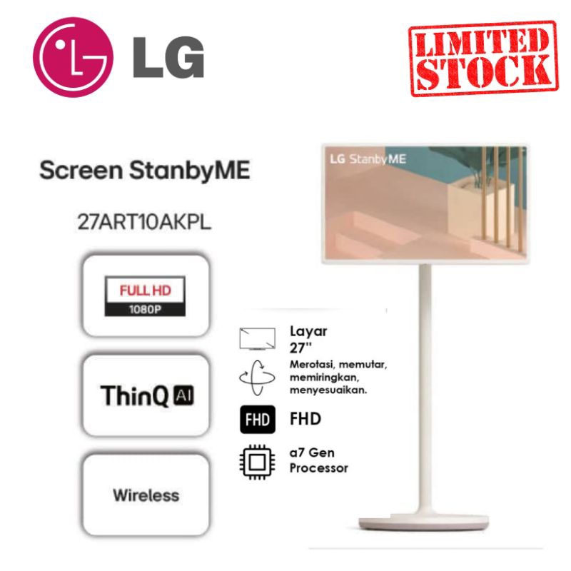 Limited Edition LG 27ART10AKPL STAND BY ME TOUCHSCREEN LED TV SMART TV 27 INCH - GARANSI RESMI