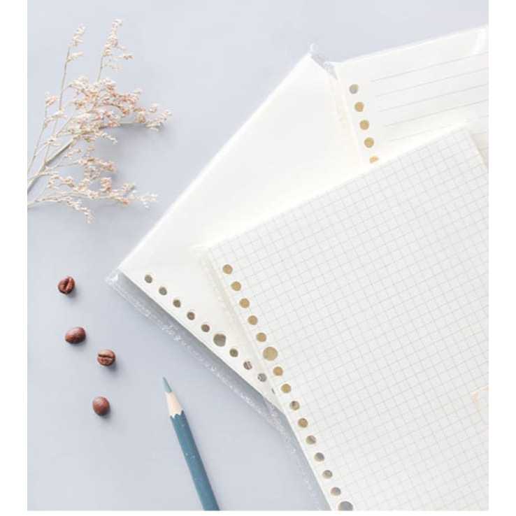 

Zumoo Loose leaf A5 / Refill Binder 60 LEMBAR / Bookpaper 80 gsm GRID DOT RULED BLANK 20 Holes