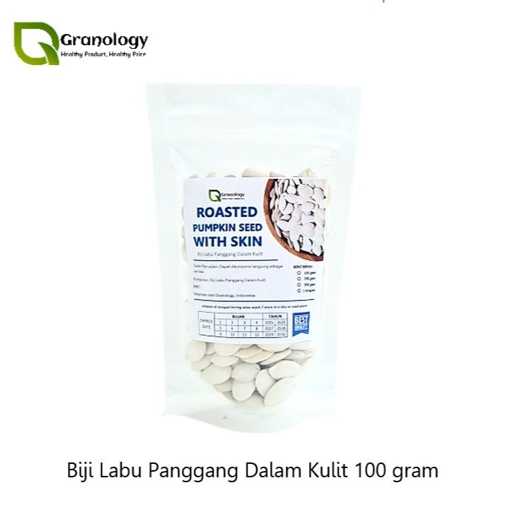 

Biji Labu Panggang Dalam Kulit / Roasted Pumpkin Seed With Skin (100 gram) by Granology