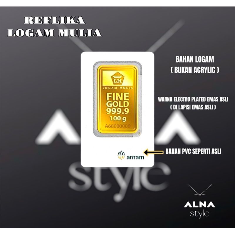 Reflika LOGAM MULIA Bahan Logam | EMAS PUTIH | Emas Reflika | Souvenir