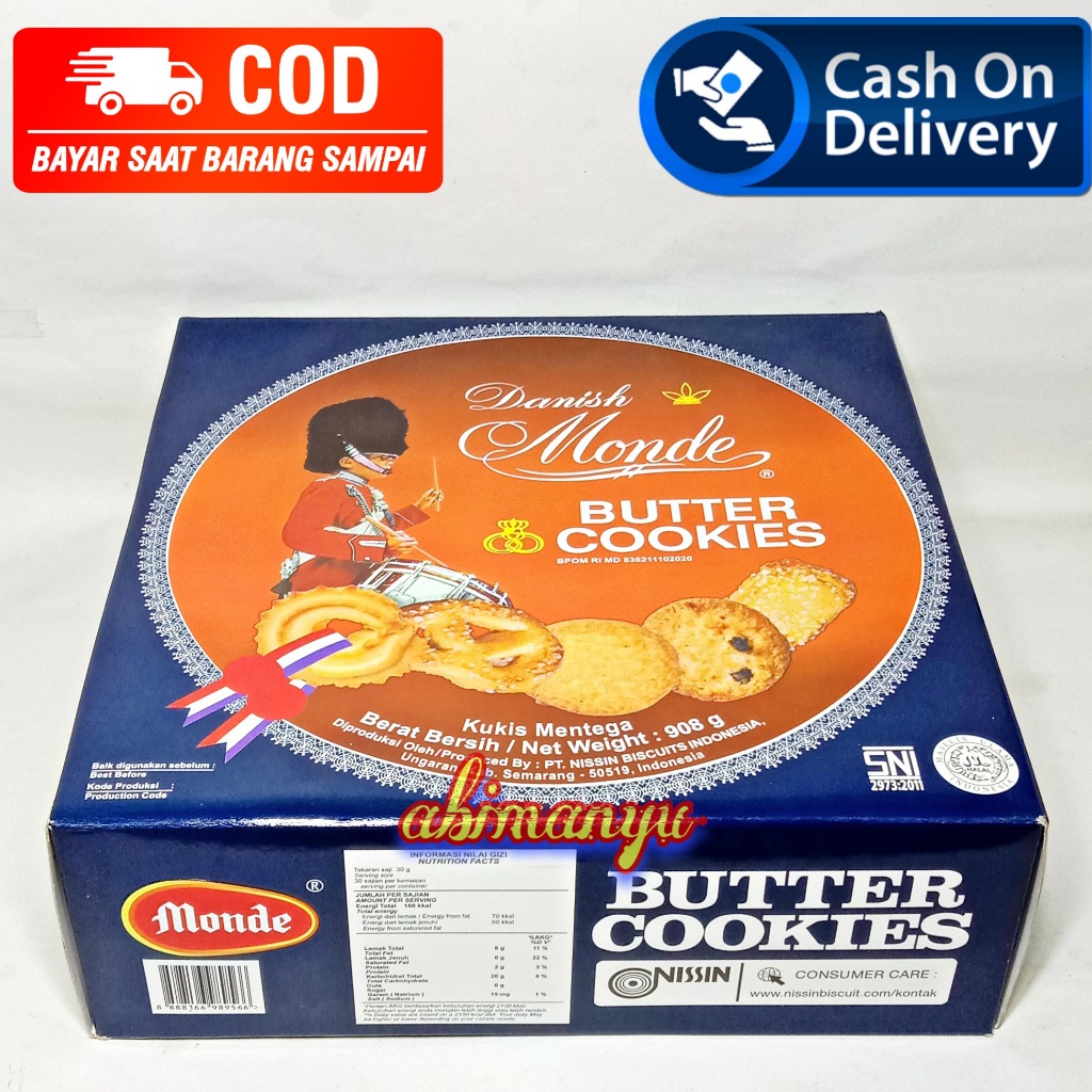 

danish monde butter cookies kaleng 908 gram