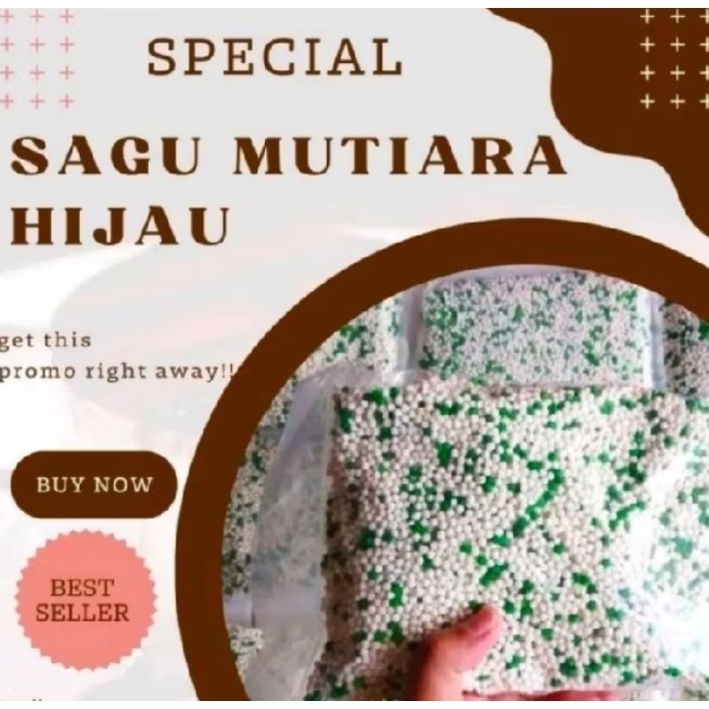 

[Kemasan 1Kg] Sagu Mutiara Hijau 100%Asli Tanpa Campuran-Sagu mutiara Paling Enak Dan Paling Gampang Bikinnya