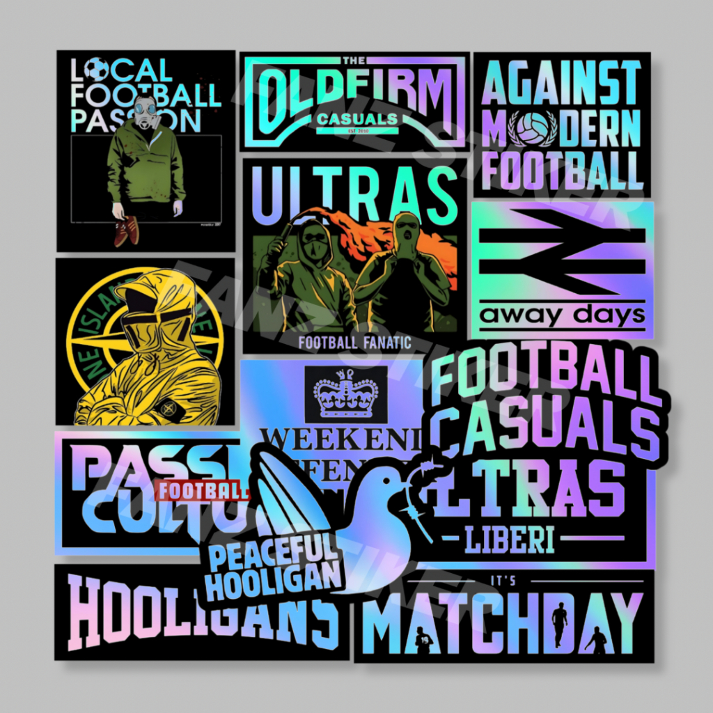 

STICKER HOLOGRAM CASUAL FOOTBAL,HOLIGANS,ULTRAS, ISI 13pcs STICKER HELM, LAPTOP, VOL 11 HLG