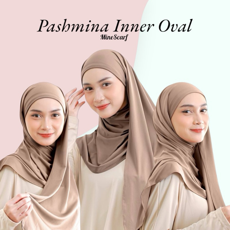 MINESCARF Pashmina Inner Oval Kancing Spandex Lycra Promo Grosir Jilbab Murah