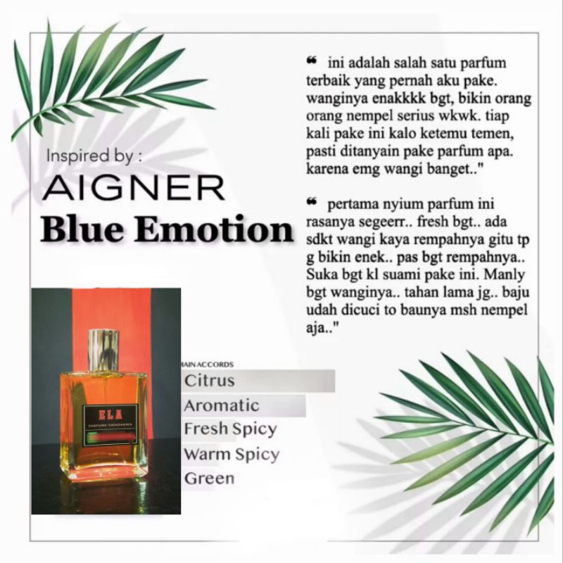 ela parfum BLUE EMOTION ~ "PREMIUM" ~ inspired -Parfum Pria Tahan Lama