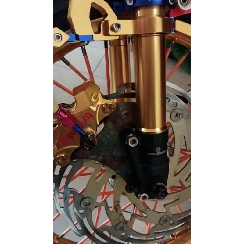 pesanan breket CNC kaliper brembo 2P satria FU bottom shock  variasi