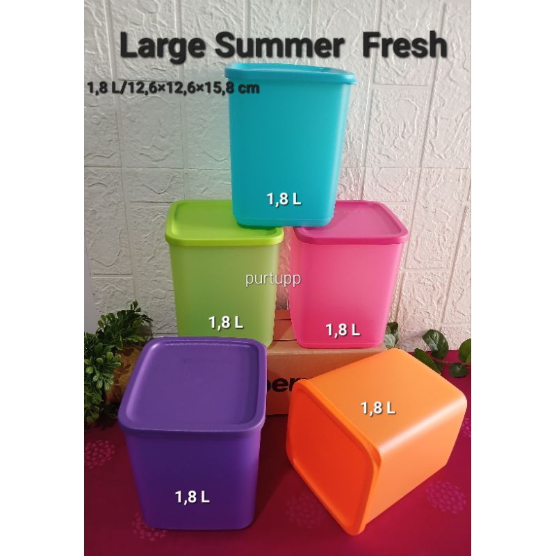 TUPPERWARE Large Summer Fresh @1,8 Ldan tall summer fresh 2,2L, toples, harga/ satuan